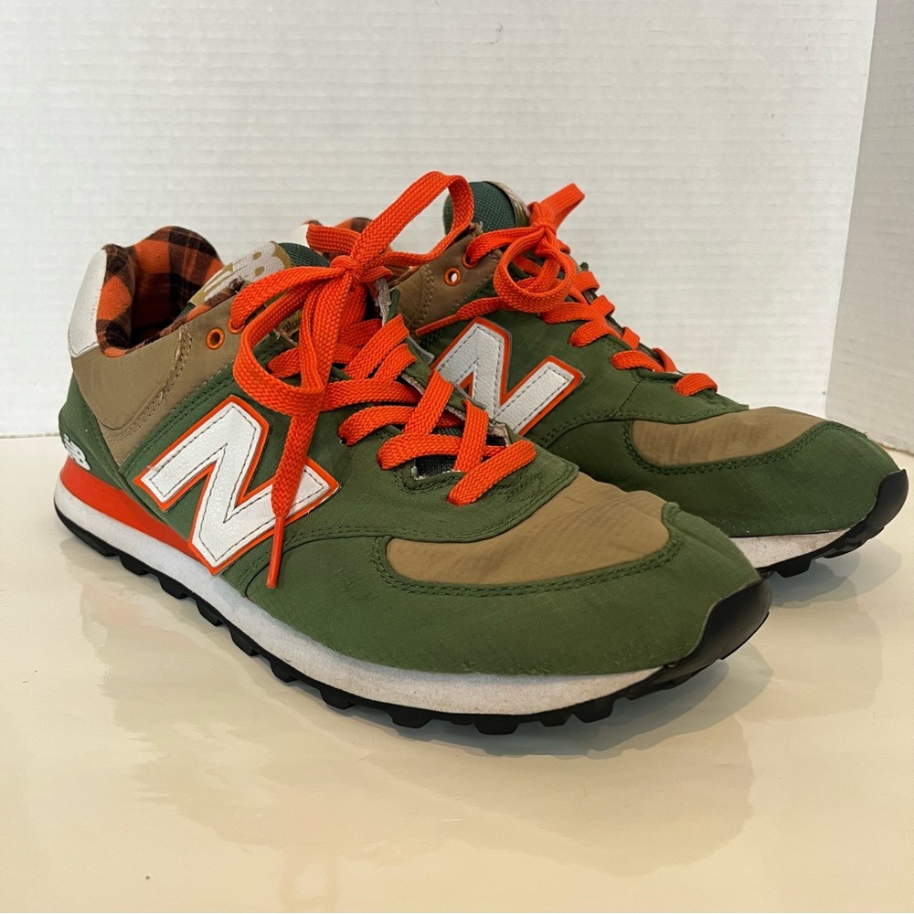 New Balance Green and Orange Athletic Shoes - Picture 3 of 13
